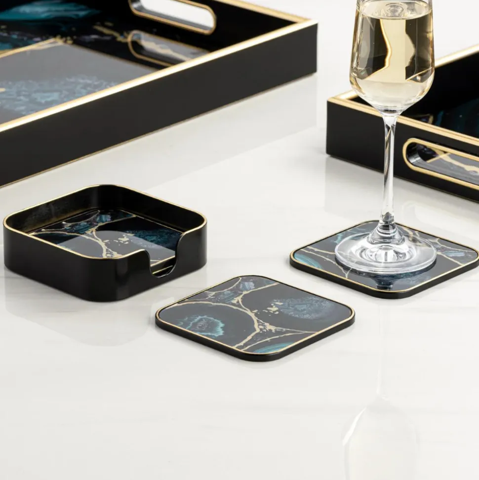 Torre u0026 Tagus Coasters & Trays*Savoy Agate Coasters (Set Of 4)