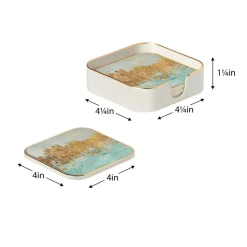 Torre u0026 Tagus Coasters & Trays*Savoy Blue Mirage Coasters (Set Of 4)
