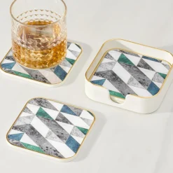 Torre u0026 Tagus Coasters & Trays*Savoy Geometric Coasters (Set Of 4)