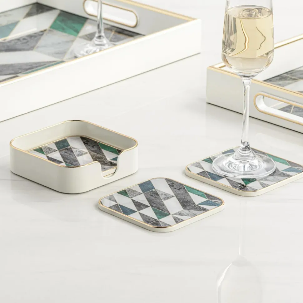 Torre u0026 Tagus Coasters & Trays*Savoy Geometric Coasters (Set Of 4)
