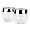 China Potion House Bar Tools*Silver Rim Tumblers (Set Of 2)