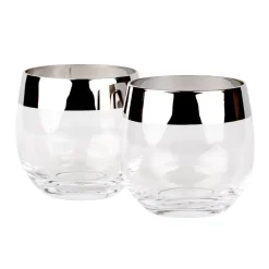 China Tumblers*Silver Rim Tumblers (Set Of 2)