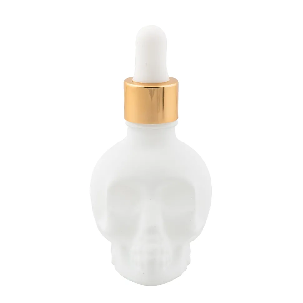 China Potion House Bar Tools*Skull Bitters Bottle In Black, White And Clear