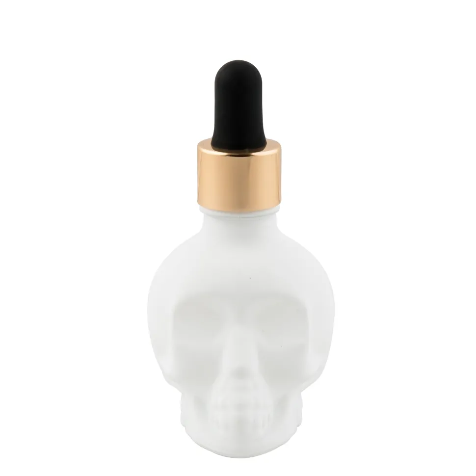 China Potion House Bar Tools*Skull Bitters Bottle In Black, White And Clear