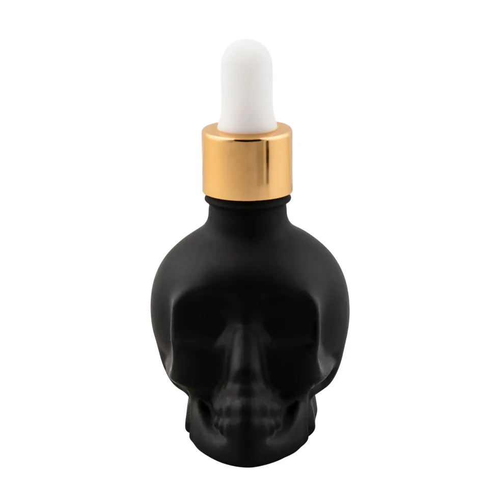 China Potion House Bar Tools*Skull Bitters Bottle In Black, White And Clear
