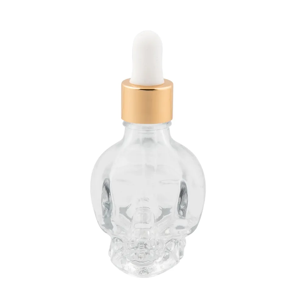China Potion House Bar Tools*Skull Bitters Bottle In Black, White And Clear