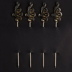 Love and Victory Cocktail Picks & Stirrers*Snake Cocktail Pins (Set Of 4)