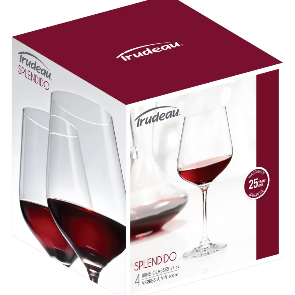 Trudeau Wine*Splendido Red Wine Glasses 21 Oz (Set Of 4)