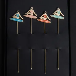 Love and Victory Garnishes*Surfer Cocktail Pins (Set Of 4)