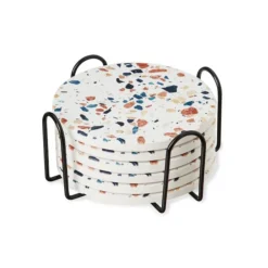 True Fabrications Coasters & Trays*Terrazzo Stoneware Coasters (Set Of 6)