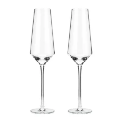True Fabrications Wine*Viski Angled Crystal Flutes (Set Of 2)