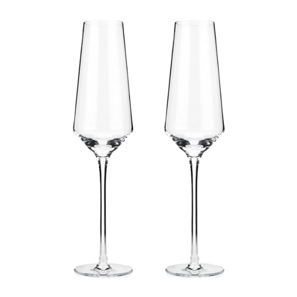 True Fabrications Wine*Viski Angled Crystal Flutes (Set Of 2)