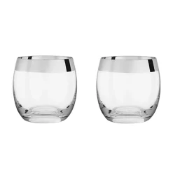 True Fabrications Tumblers*Viski Chrome Rim Tumblers (Set Of 2)