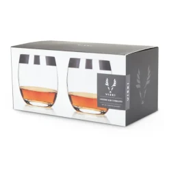 True Fabrications Tumblers*Viski Chrome Rim Tumblers (Set Of 2)