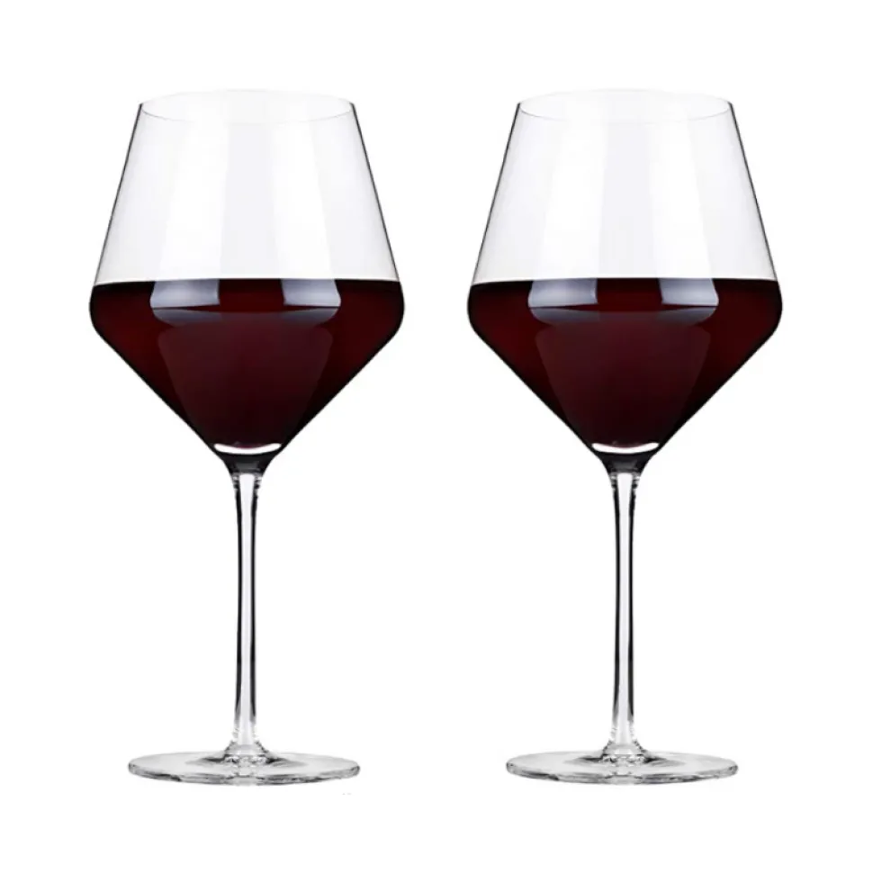True Fabrications Wine*Viski Crystal Burgundy Wine Glasses (Set Of 2)