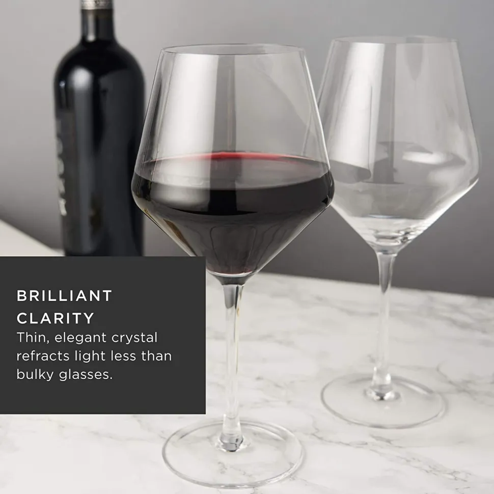 True Fabrications Wine*Viski Crystal Burgundy Wine Glasses (Set Of 2)
