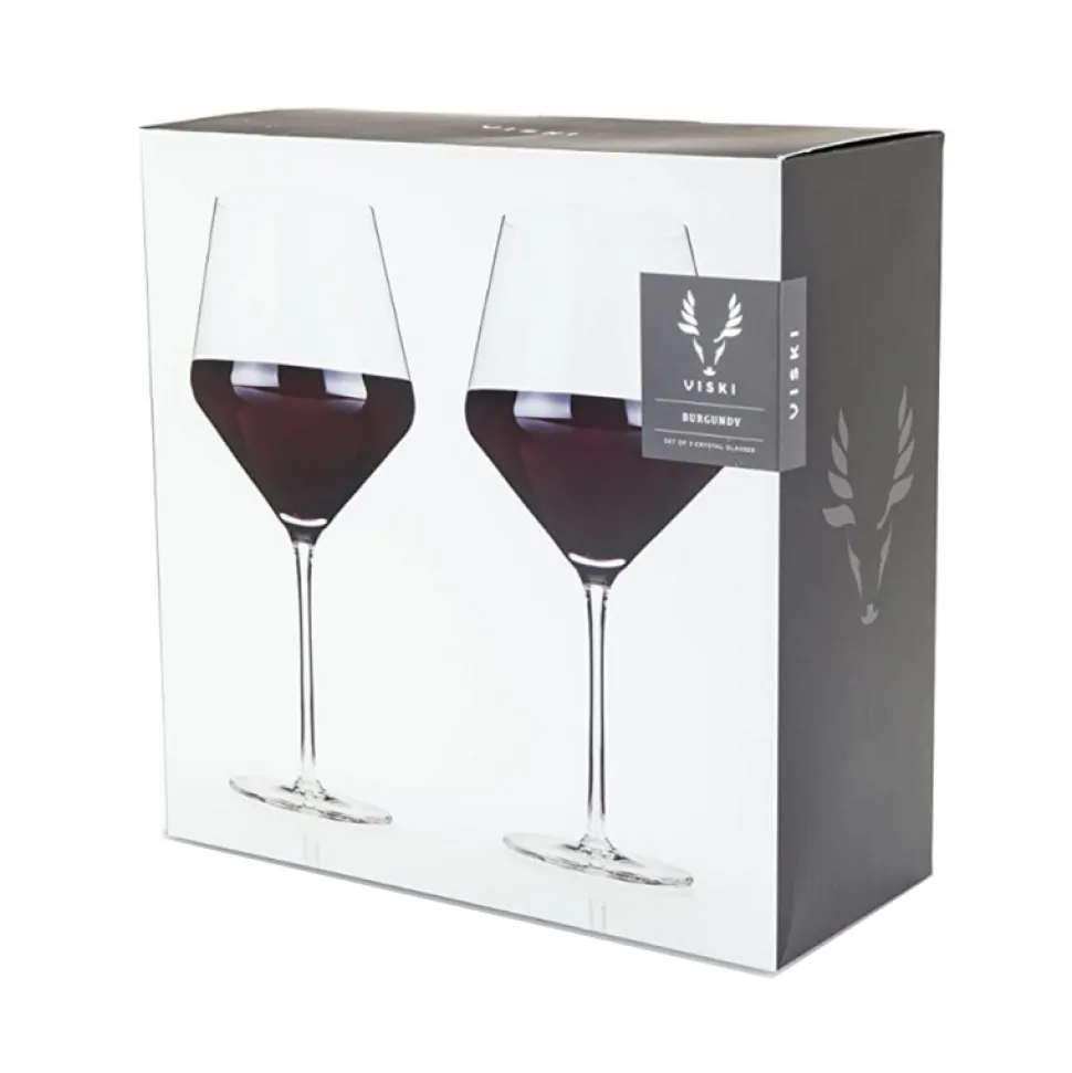 True Fabrications Wine*Viski Crystal Burgundy Wine Glasses (Set Of 2)