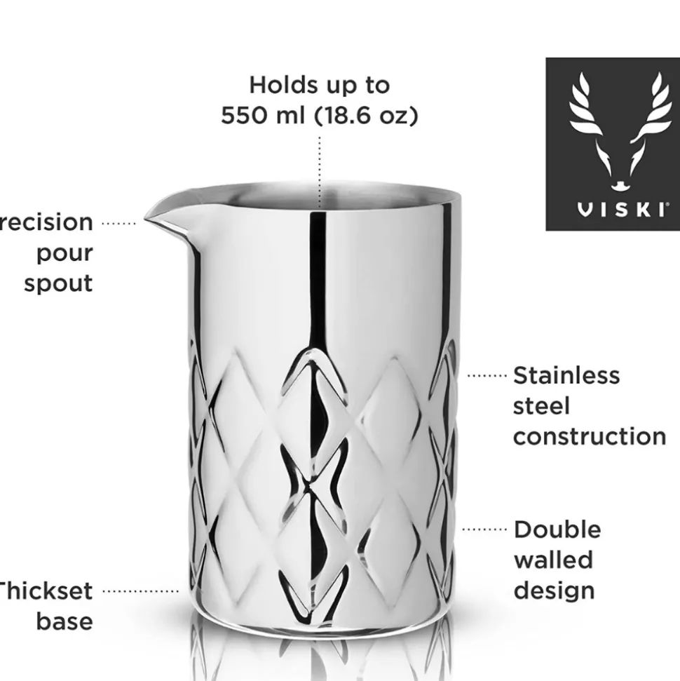 True Fabrications Mixing Glasses*Viski Double Walled Stainless Steel Mixing Glass