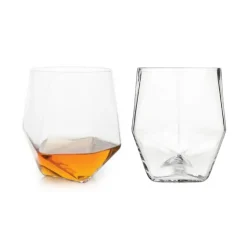True Fabrications Tumblers*Viski Faceted Crystal Tumblers (Set Of 2)