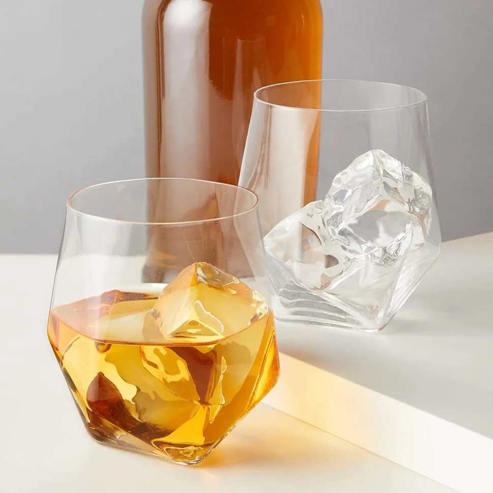 True Fabrications Tumblers*Viski Faceted Crystal Tumblers (Set Of 2)