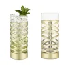 True Fabrications Highball Glasses*Viski Gold & Crystal Patterned Highball Glasses (Set Of 2)