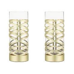 True Fabrications Highball Glasses*Viski Gold & Crystal Patterned Highball Glasses (Set Of 2)