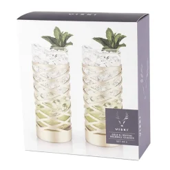 True Fabrications Highball Glasses*Viski Gold & Crystal Patterned Highball Glasses (Set Of 2)