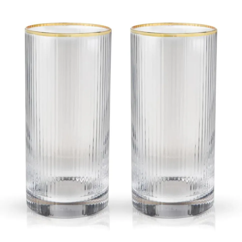 True Fabrications Highball Glasses*Viski Meridian Highball Glasses (Set Of 2)