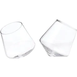 True Fabrications Tumblers*Viski Raye Rolling Glasses (Set Of 2)