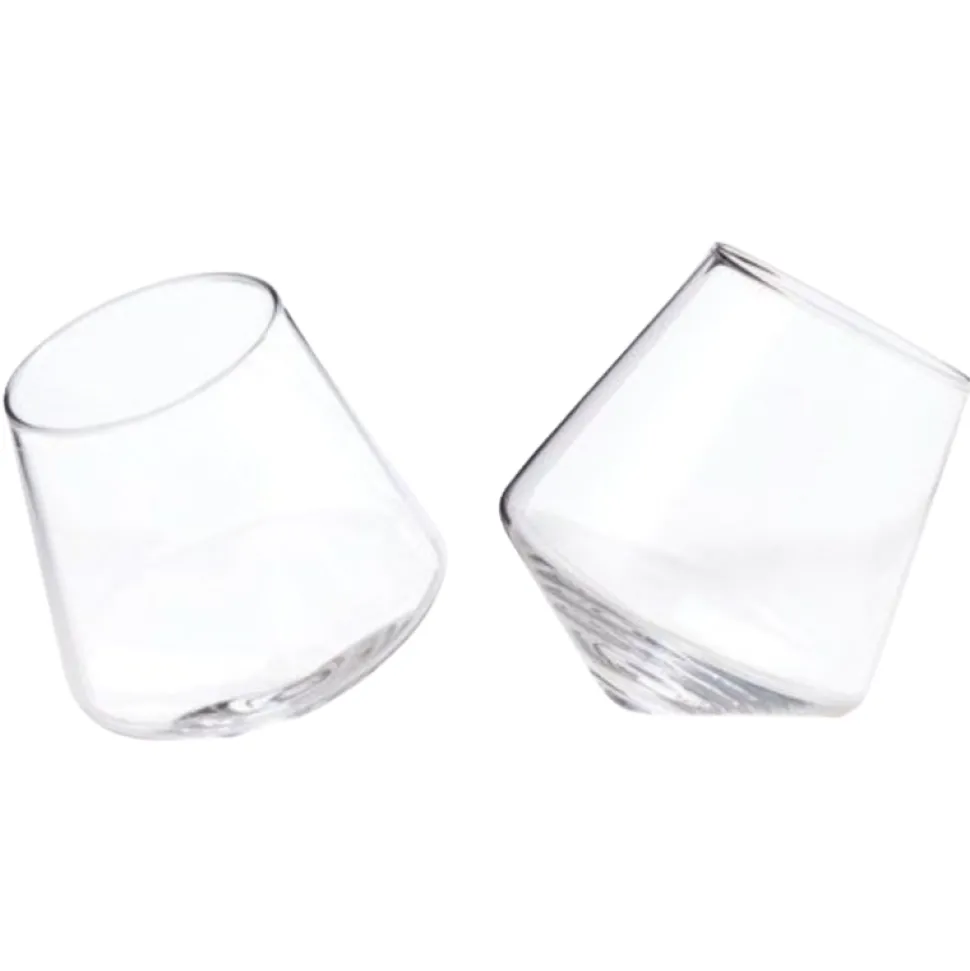 True Fabrications Tumblers*Viski Raye Rolling Glasses (Set Of 2)