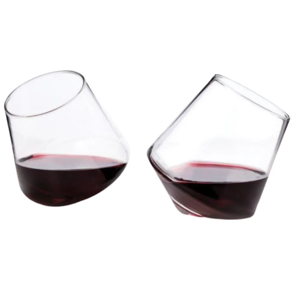 True Fabrications Tumblers*Viski Raye Rolling Glasses (Set Of 2)