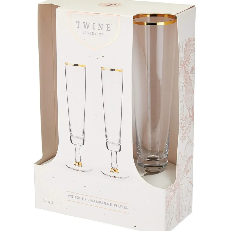 True Fabrications Wine*Wedding Champagne Flutes (Set Of 2)
